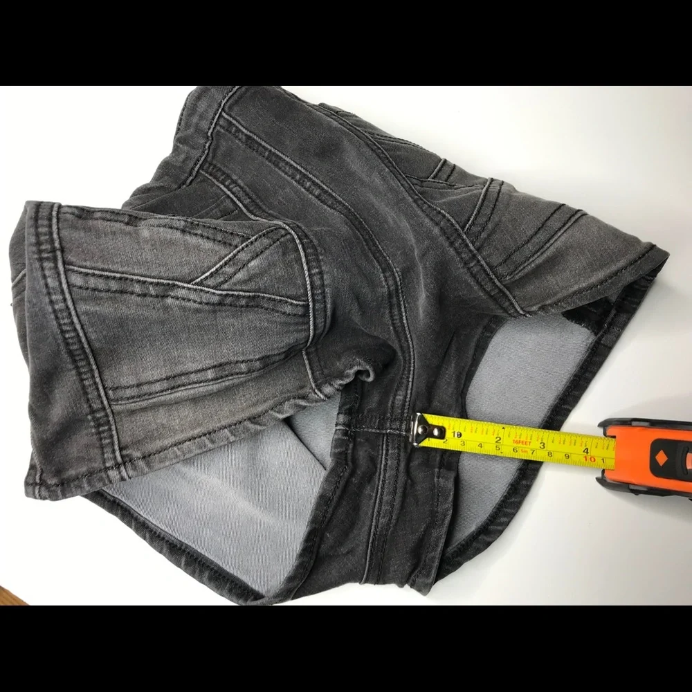 Free People 24 factory faded black shorts side zipper